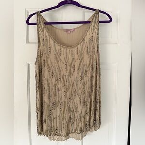 Calypso St Barth resort wear tank top with beading EUC
